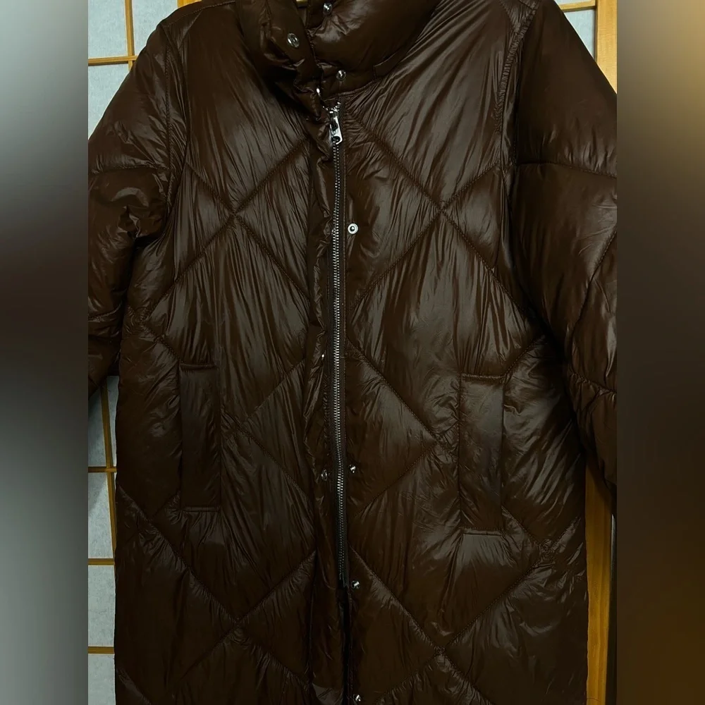 Abercrombie & Fitch Dark chocolate Brown Puffer Coat, oversized